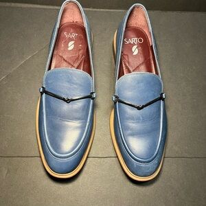 Franco Sarto Blue Leather Loafers